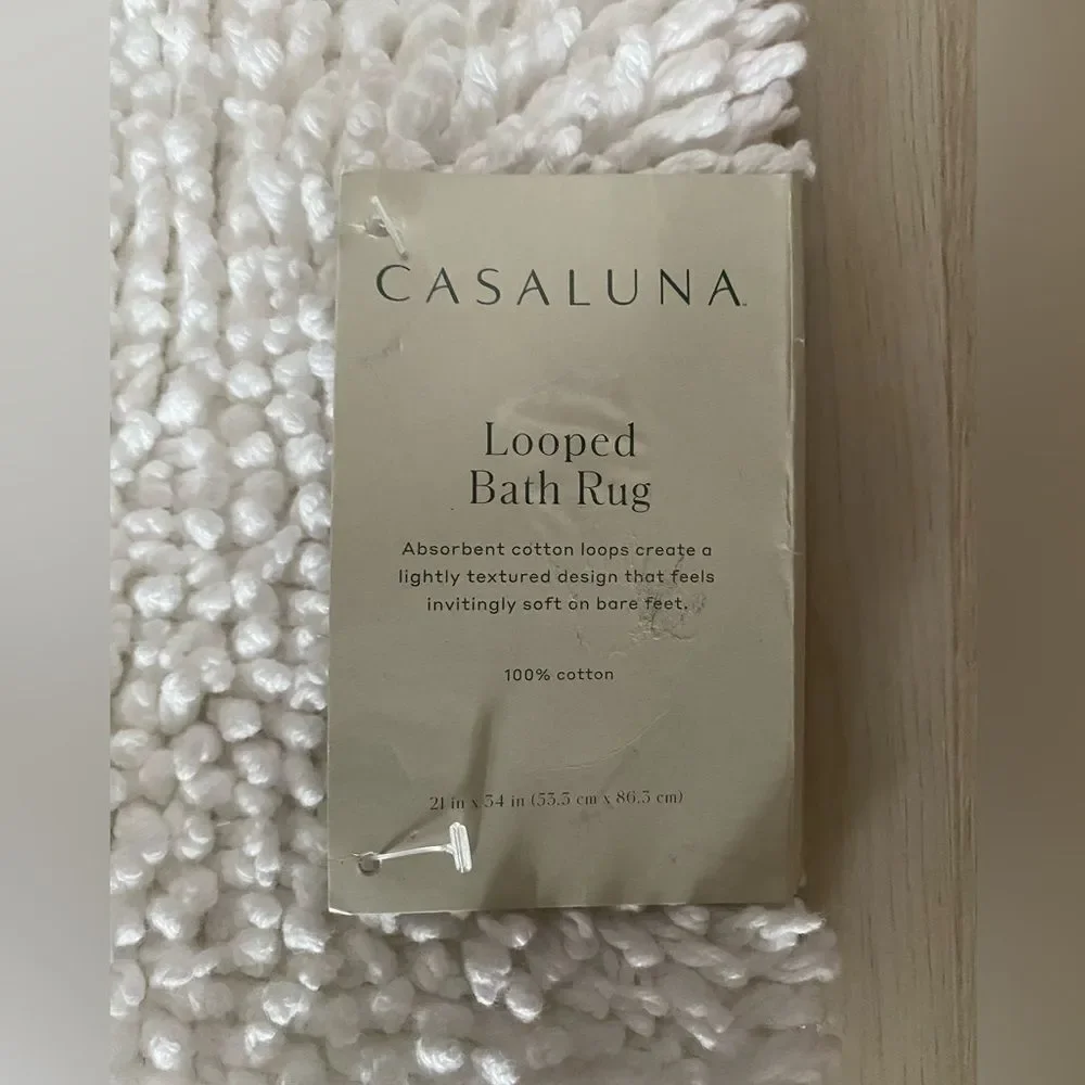 Casaluna Textured White Bath Mat 21x32” Rug